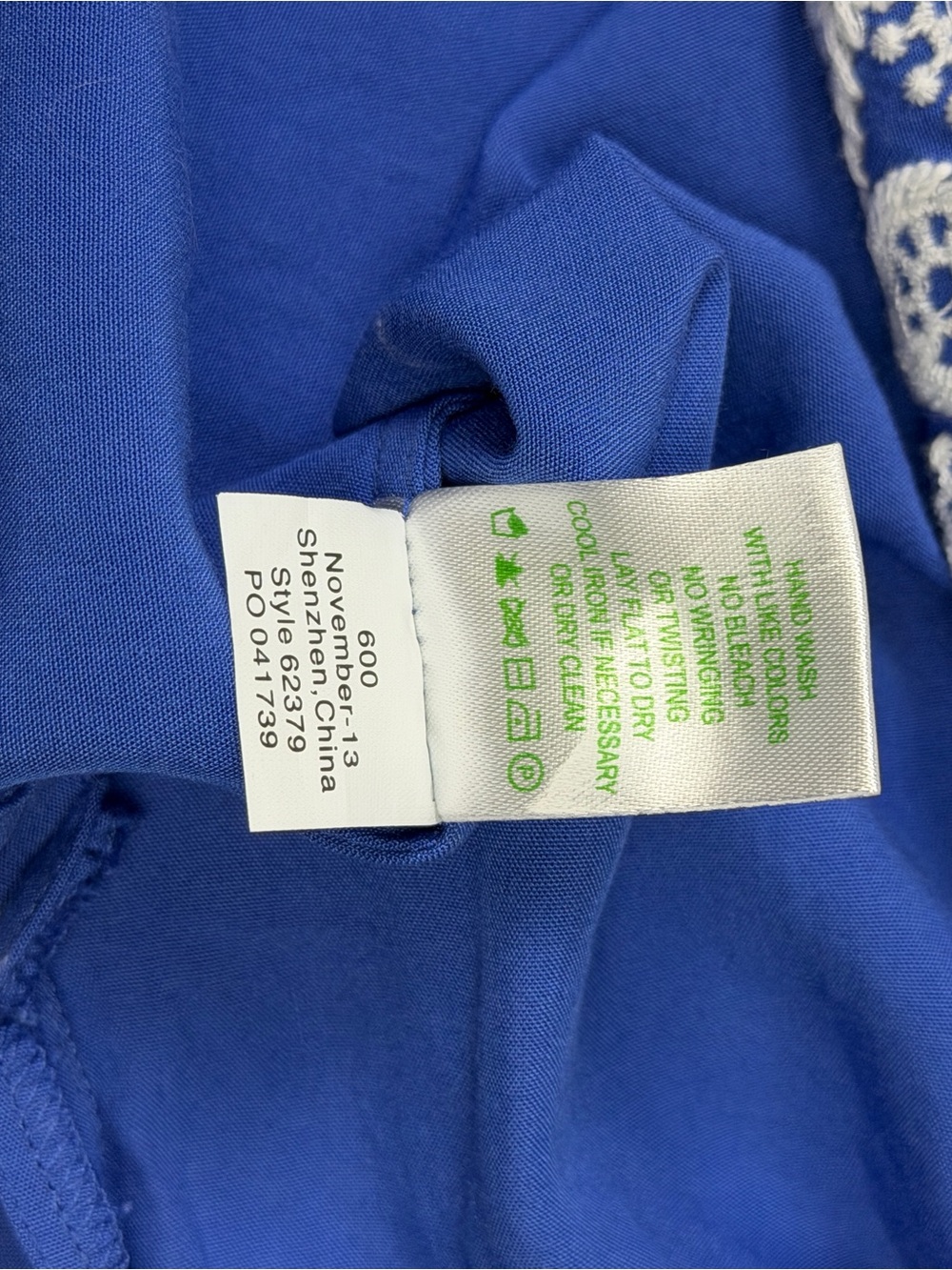 LILLY PULITZER Charlotte blue embroidered split-neck flowy tunic top, size L - Picture 10 of 12